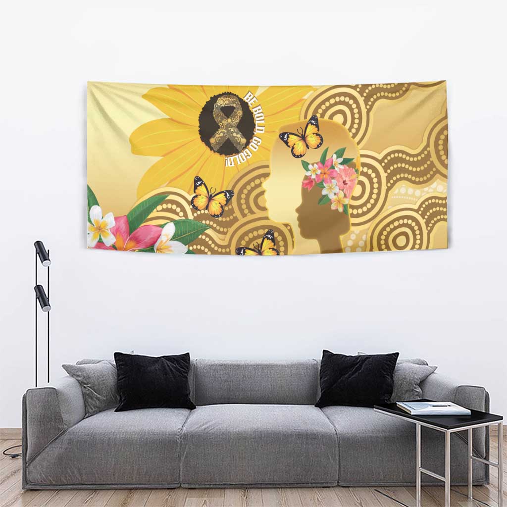 Australia Childhood Cancer Awareness Month Tapestry Be Bold Go Gold Aboriginal Art