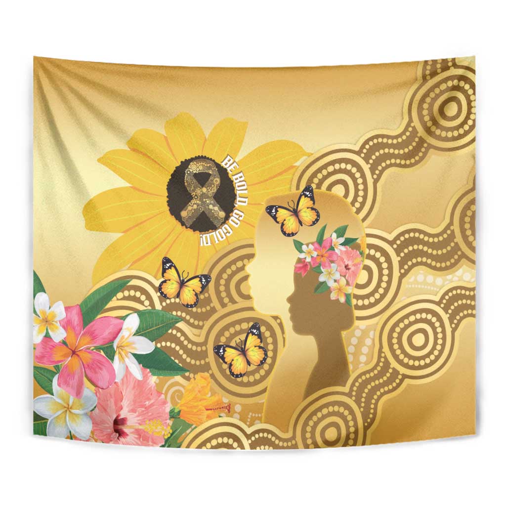 Australia Childhood Cancer Awareness Month Tapestry Be Bold Go Gold Aboriginal Art