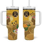 Australia Childhood Cancer Awareness Month Tumbler With Handle Be Bold Go Gold Aboriginal Art