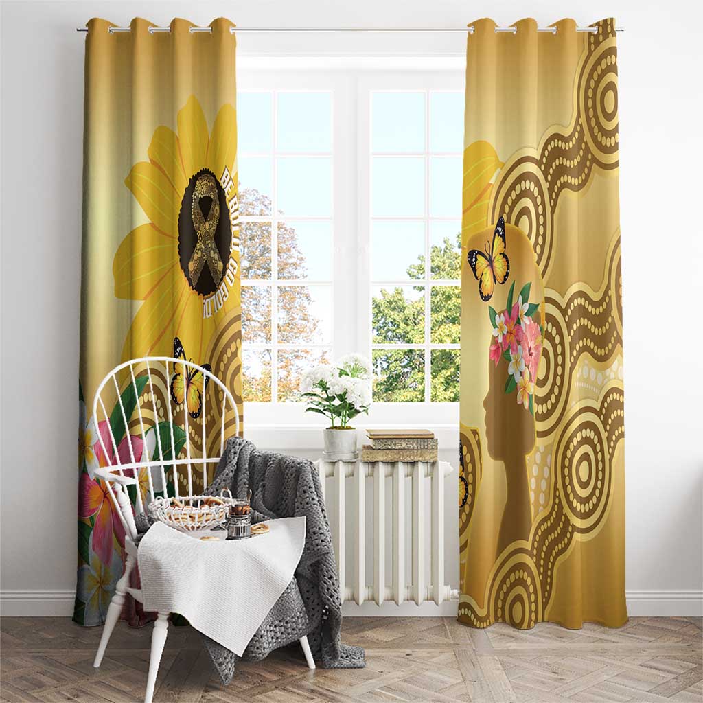 Australia Childhood Cancer Awareness Month Window Curtain Be Bold Go Gold Aboriginal Art