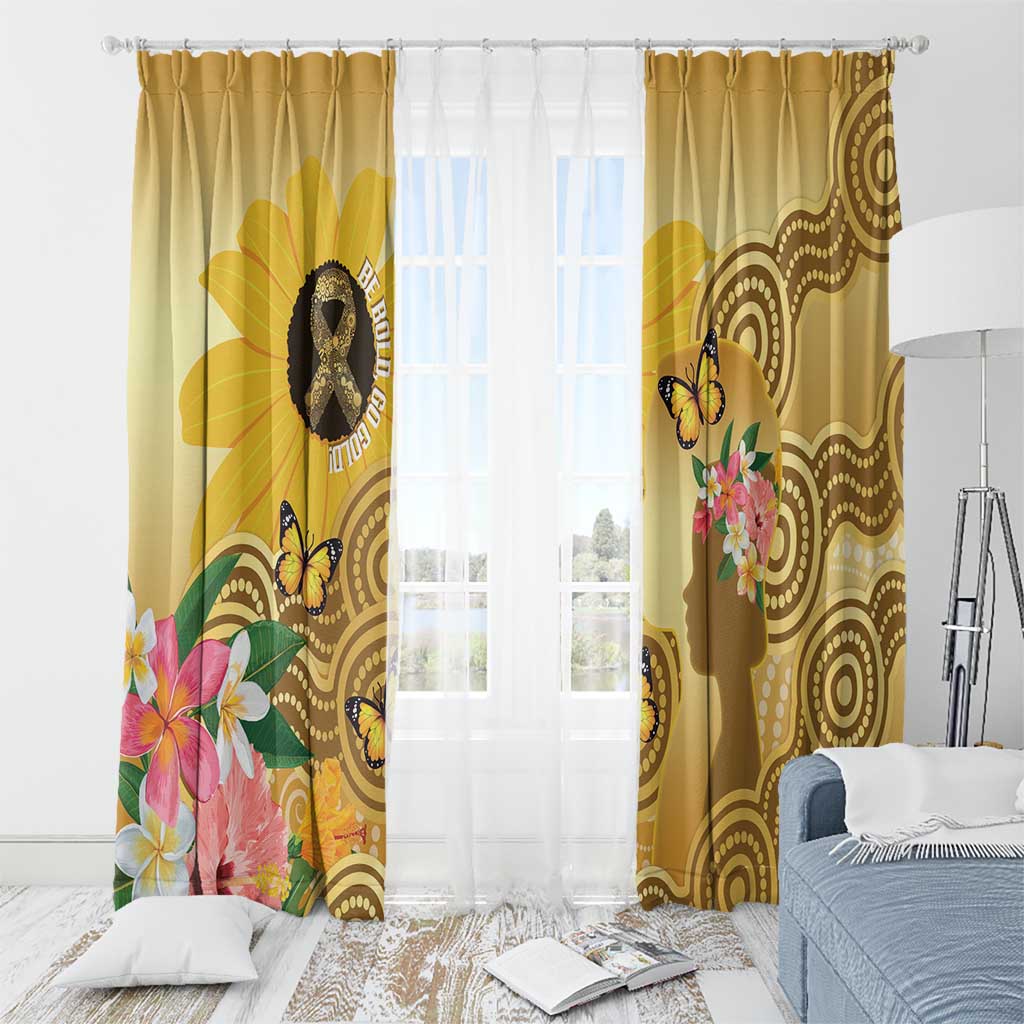 Australia Childhood Cancer Awareness Month Window Curtain Be Bold Go Gold Aboriginal Art