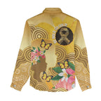 Australia Childhood Cancer Awareness Month Women Casual Shirt Be Bold Go Gold Aboriginal Art