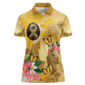 Australia Childhood Cancer Awareness Month Women Polo Shirt Be Bold Go Gold Aboriginal Art