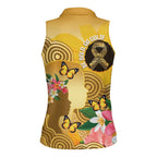Australia Childhood Cancer Awareness Month Women Sleeveless Polo Shirt Be Bold Go Gold Aboriginal Art