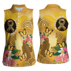 Australia Childhood Cancer Awareness Month Women Sleeveless Polo Shirt Be Bold Go Gold Aboriginal Art