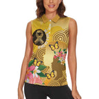 Australia Childhood Cancer Awareness Month Women Sleeveless Polo Shirt Be Bold Go Gold Aboriginal Art