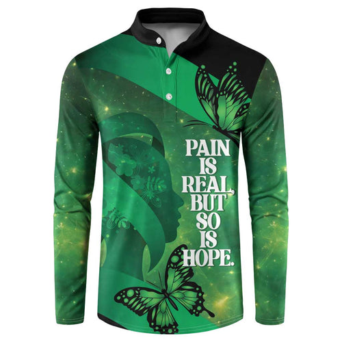 Personalised World Mental Health Awareness Month Button Sweatshirt Warriors Brave Strong Galaxy Vibes