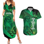 Personalised World Mental Health Awareness Month Couples Matching Summer Maxi Dress and Hawaiian Shirt Warriors Brave Strong Galaxy Vibes