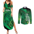 Personalised World Mental Health Awareness Month Couples Matching Summer Maxi Dress and Long Sleeve Button Shirt Warriors Brave Strong Galaxy Vibes