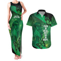 Personalised World Mental Health Awareness Month Couples Matching Tank Maxi Dress and Hawaiian Shirt Warriors Brave Strong Galaxy Vibes