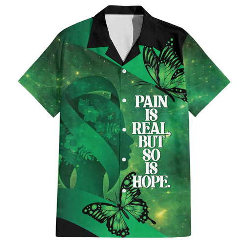 Personalised World Mental Health Awareness Month Family Matching Off The Shoulder Long Sleeve Dress and Hawaiian Shirt Warriors Brave Strong Galaxy Vibes