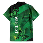 Personalised World Mental Health Awareness Month Family Matching Off The Shoulder Long Sleeve Dress and Hawaiian Shirt Warriors Brave Strong Galaxy Vibes