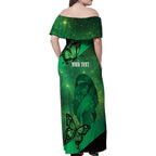 Personalised World Mental Health Awareness Month Family Matching Off Shoulder Maxi Dress and Hawaiian Shirt Warriors Brave Strong Galaxy Vibes