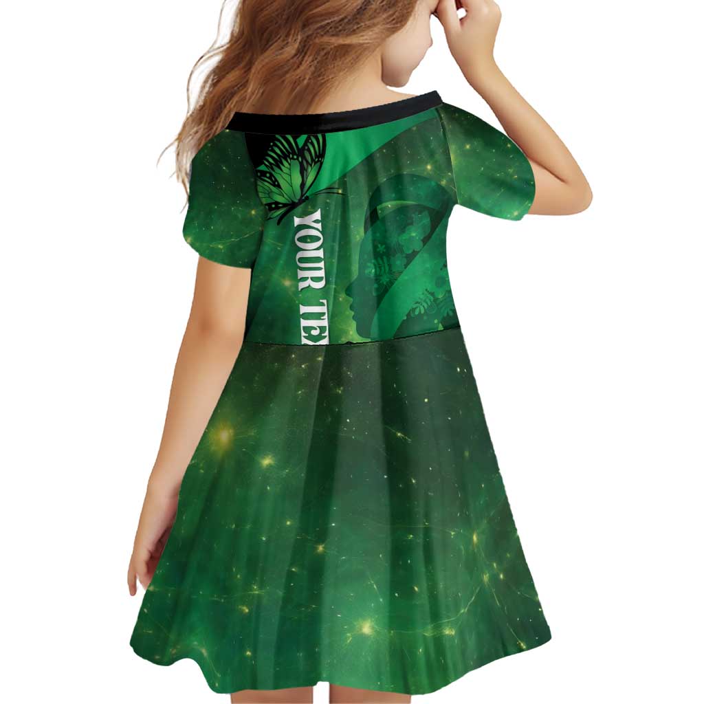 Personalised World Mental Health Awareness Month Family Matching Off Shoulder Short Dress and Hawaiian Shirt Warriors Brave Strong Galaxy Vibes