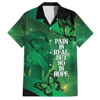 Personalised World Mental Health Awareness Month Family Matching Off Shoulder Short Dress and Hawaiian Shirt Warriors Brave Strong Galaxy Vibes