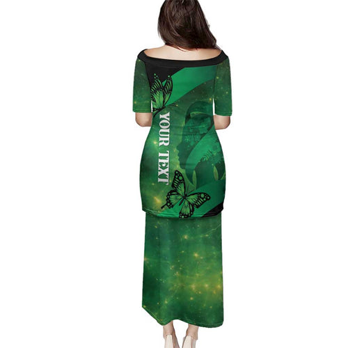 Personalised World Mental Health Awareness Month Family Matching Puletasi and Hawaiian Shirt Warriors Brave Strong Galaxy Vibes