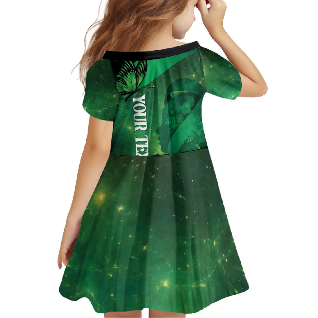 Personalised World Mental Health Awareness Month Family Matching Summer Maxi Dress and Hawaiian Shirt Warriors Brave Strong Galaxy Vibes
