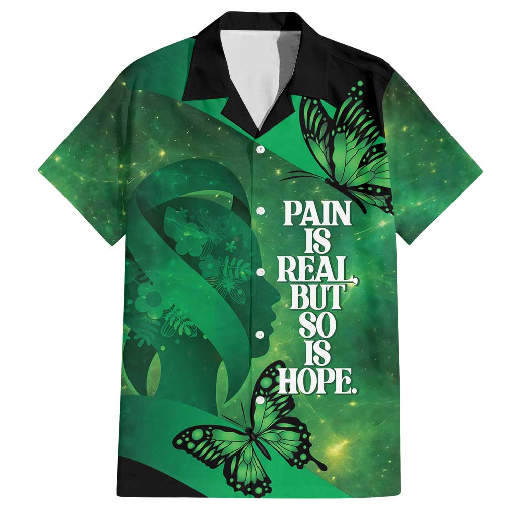 Personalised World Mental Health Awareness Month Family Matching Summer Maxi Dress and Hawaiian Shirt Warriors Brave Strong Galaxy Vibes