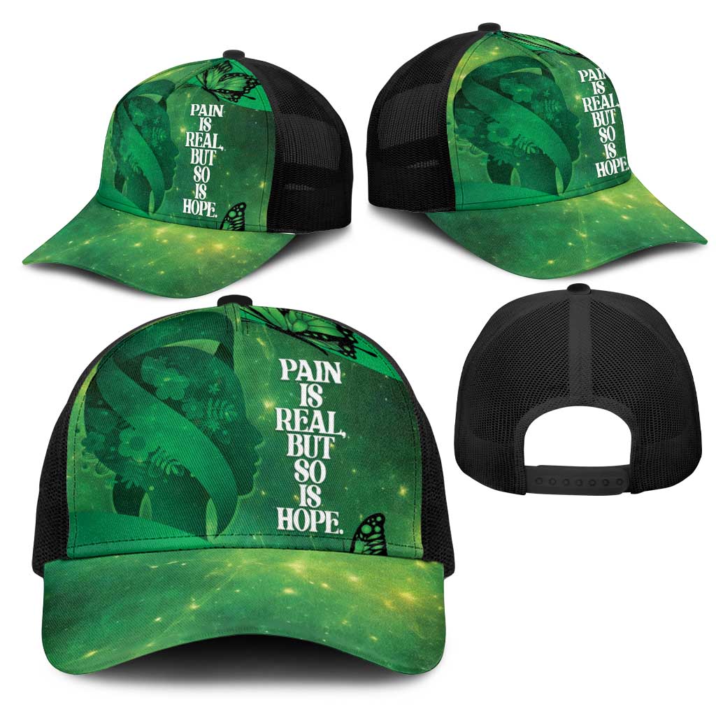 World Mental Health Awareness Month Mesh Trucker Cap Warriors Brave Strong Galaxy Vibes - Aussie Hoodie