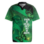 Personalised World Mental Health Awareness Month Rugby Jersey Warriors Brave Strong Galaxy Vibes