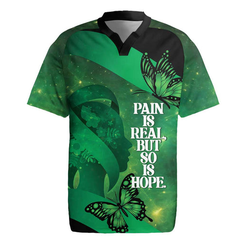 Personalised World Mental Health Awareness Month Rugby Jersey Warriors Brave Strong Galaxy Vibes