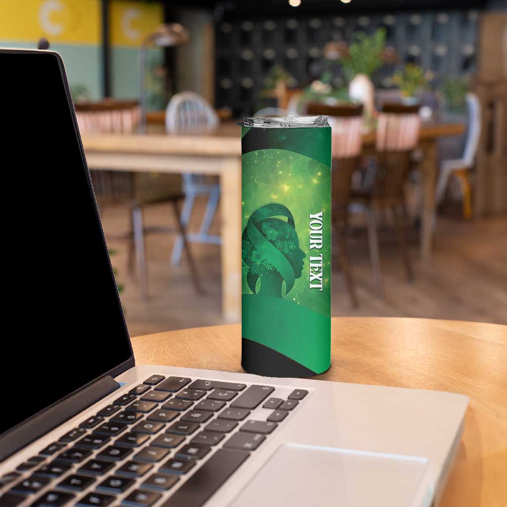 Personalised World Mental Health Awareness Month Skinny Tumbler Warriors Brave Strong Galaxy Vibes