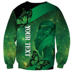 Personalised World Mental Health Awareness Month Sweatshirt Warriors Brave Strong Galaxy Vibes