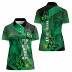 Personalised World Mental Health Awareness Month Women Polo Shirt Warriors Brave Strong Galaxy Vibes