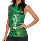 Personalised World Mental Health Awareness Month Women Sleeveless Polo Shirt Warriors Brave Strong Galaxy Vibes