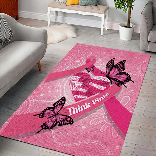 Australia Breast Cancer Awareness Month Area Rug Pink Ribbon Mix Butterflies