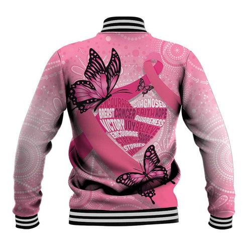 Australia Breast Cancer Awareness Month Baseball Jacket Pink Ribbon Mix Butterflies