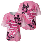Australia Breast Cancer Awareness Month Baseball Jersey Pink Ribbon Mix Butterflies