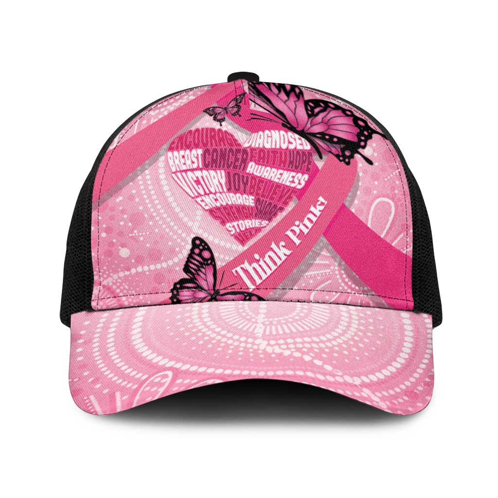 Australia Breast Cancer Awareness Month Baseball Net Cap Pink Ribbon Mix Butterflies - Aussie Hoodie