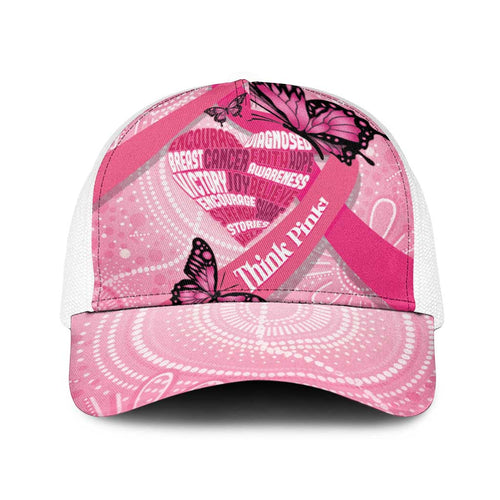 Australia Breast Cancer Awareness Month Baseball Net Cap Pink Ribbon Mix Butterflies - Aussie Hoodie