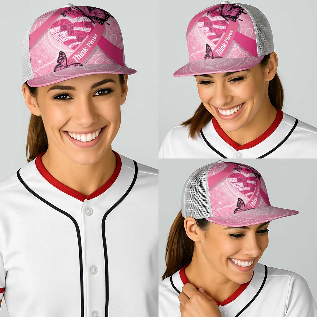 Australia Breast Cancer Awareness Month Baseball Net Cap Pink Ribbon Mix Butterflies - Aussie Hoodie