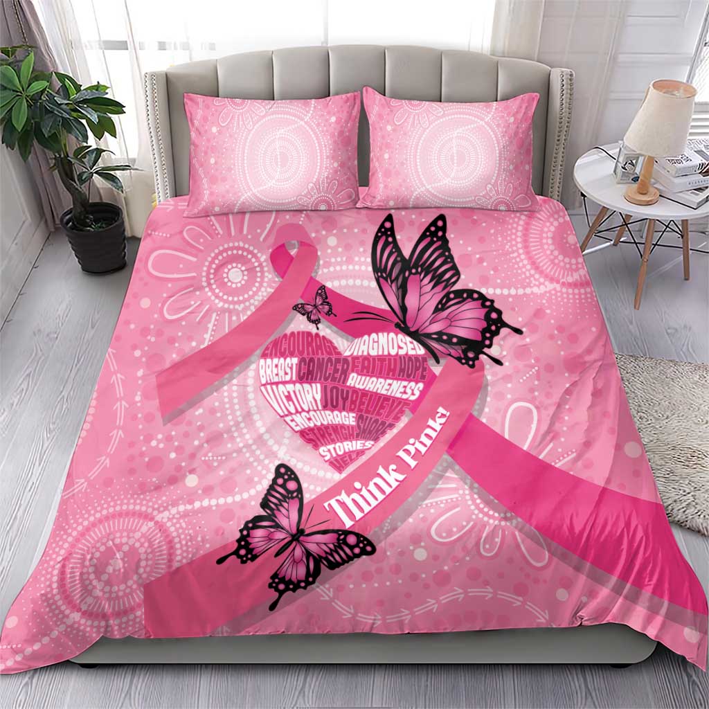 Australia Breast Cancer Awareness Month Bedding Set Pink Ribbon Mix Butterflies