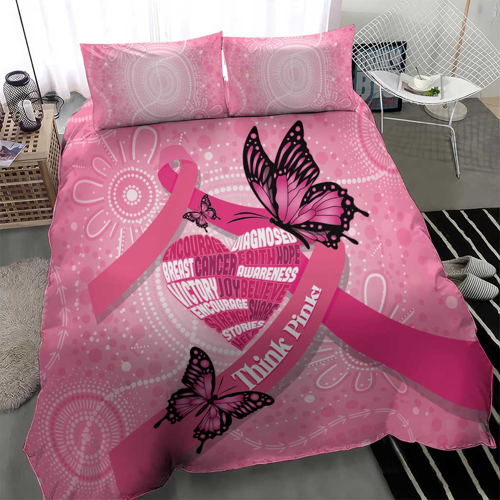 Australia Breast Cancer Awareness Month Bedding Set Pink Ribbon Mix Butterflies