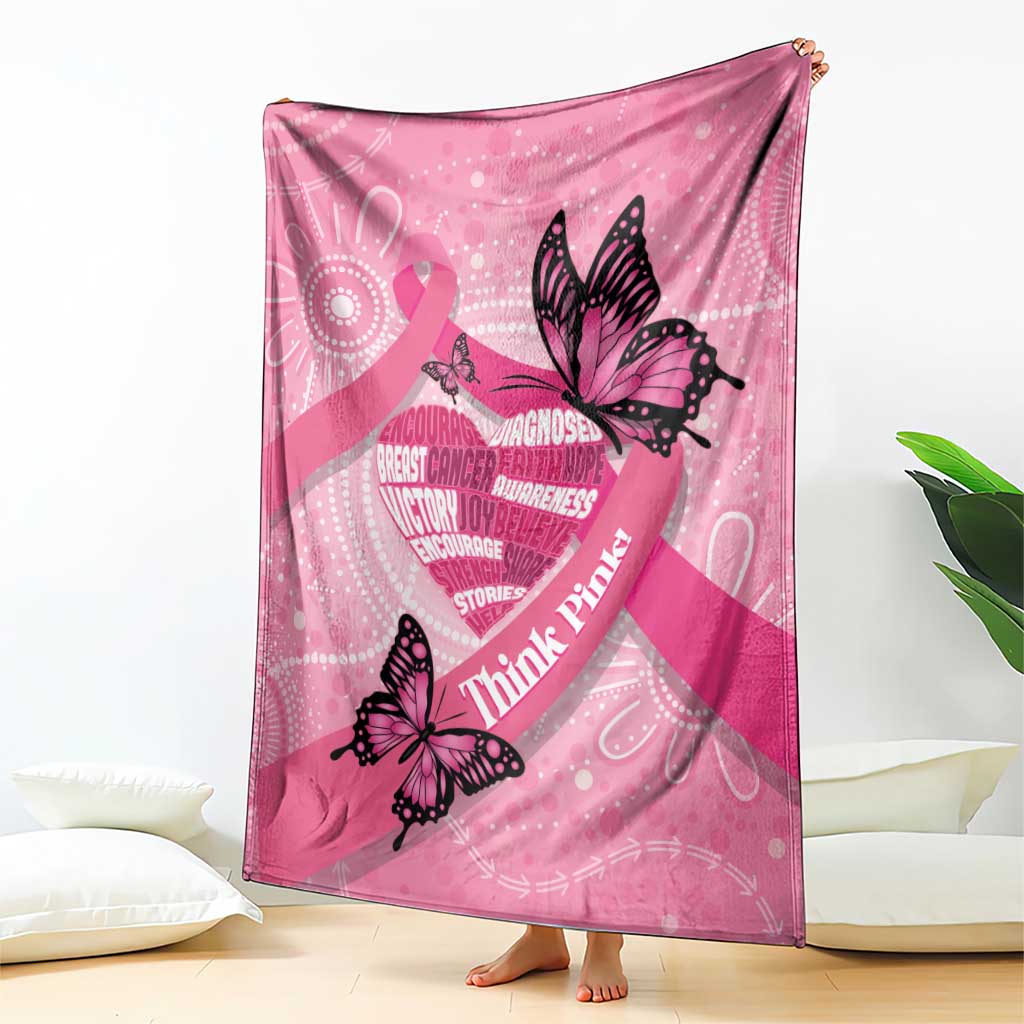 Australia Breast Cancer Awareness Month Blanket Pink Ribbon Mix Butterflies