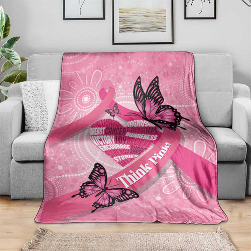 Australia Breast Cancer Awareness Month Blanket Pink Ribbon Mix Butterflies