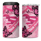 Australia Breast Cancer Awareness Month 4 in 1 Can Cooler Tumbler Pink Ribbon Mix Butterflies