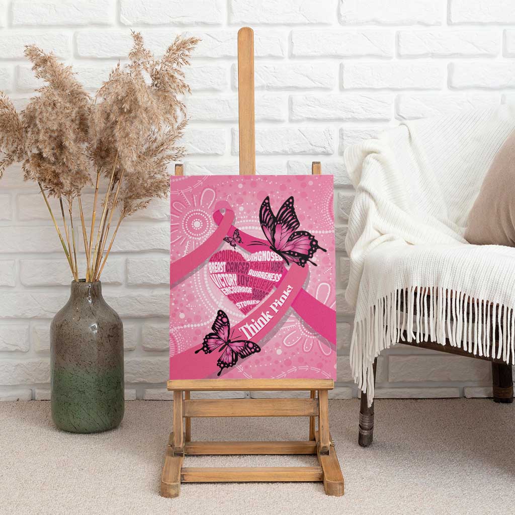Australia Breast Cancer Awareness Month Canvas Wall Art Pink Ribbon Mix Butterflies