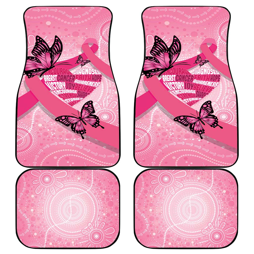 Australia Breast Cancer Awareness Month Car Mats Pink Ribbon Mix Butterflies