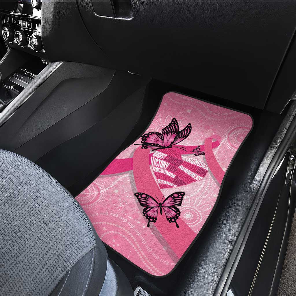 Australia Breast Cancer Awareness Month Car Mats Pink Ribbon Mix Butterflies