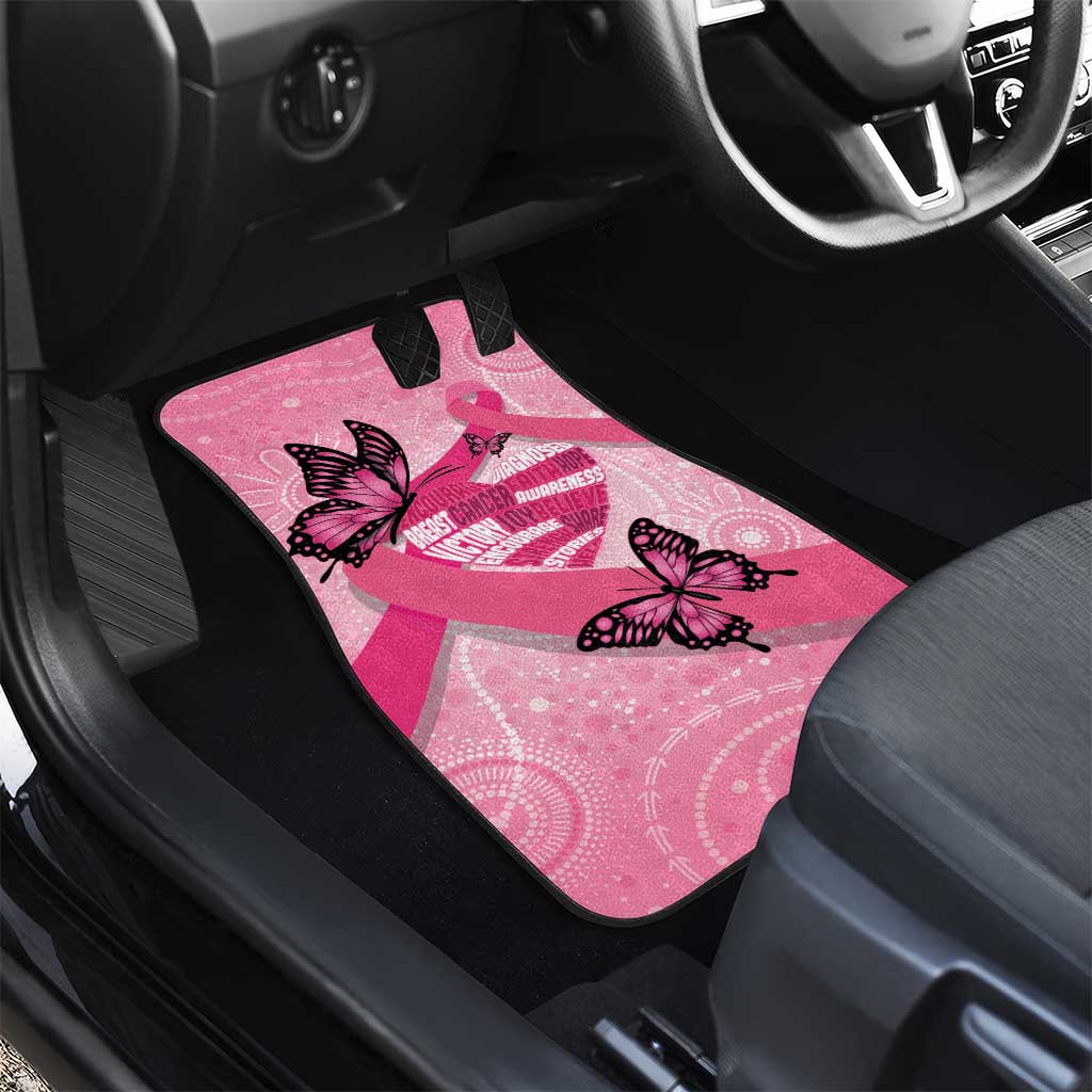 Australia Breast Cancer Awareness Month Car Mats Pink Ribbon Mix Butterflies