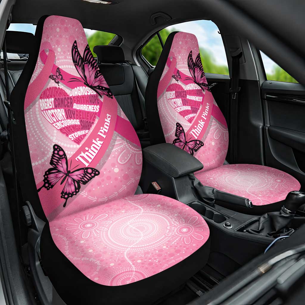 Australia Breast Cancer Awareness Month Car Seat Cover Pink Ribbon Mix Butterflies