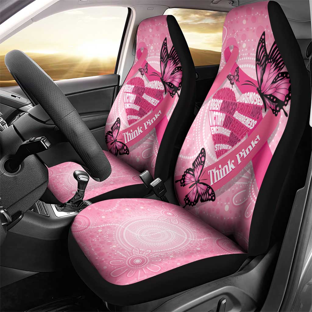 Australia Breast Cancer Awareness Month Car Seat Cover Pink Ribbon Mix Butterflies