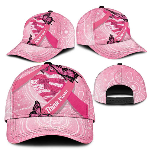 Australia Breast Cancer Awareness Month Classic Cap Pink Ribbon Mix Butterflies - Aussie Hoodie