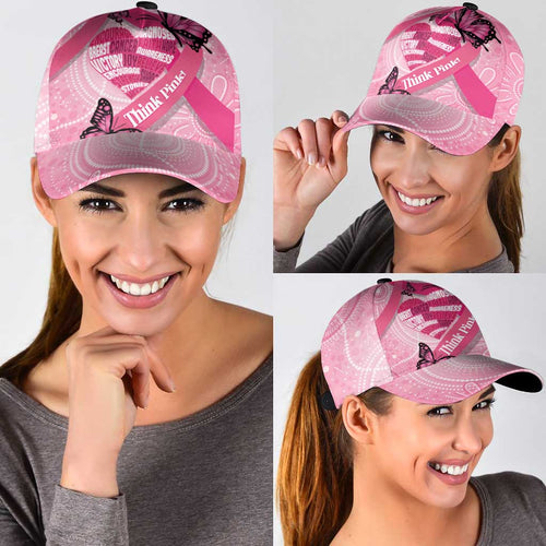 Australia Breast Cancer Awareness Month Classic Cap Pink Ribbon Mix Butterflies - Aussie Hoodie