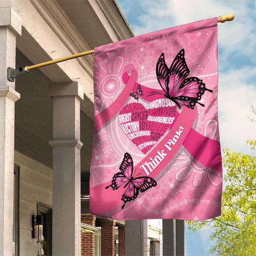 Australia Breast Cancer Awareness Month Garden Flag Pink Ribbon Mix Butterflies