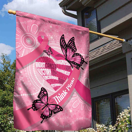 Australia Breast Cancer Awareness Month Garden Flag Pink Ribbon Mix Butterflies